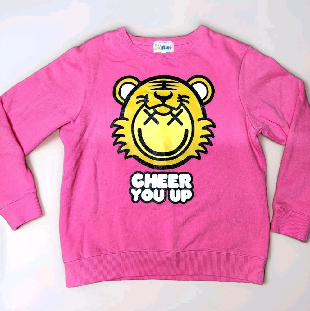 Giordano "Cheer You Up" Sweatshirt  Size 10-11 Color Bright Pink